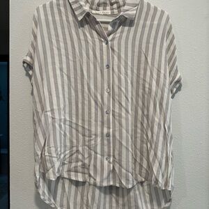 BE COOL Gray Striped Blouse